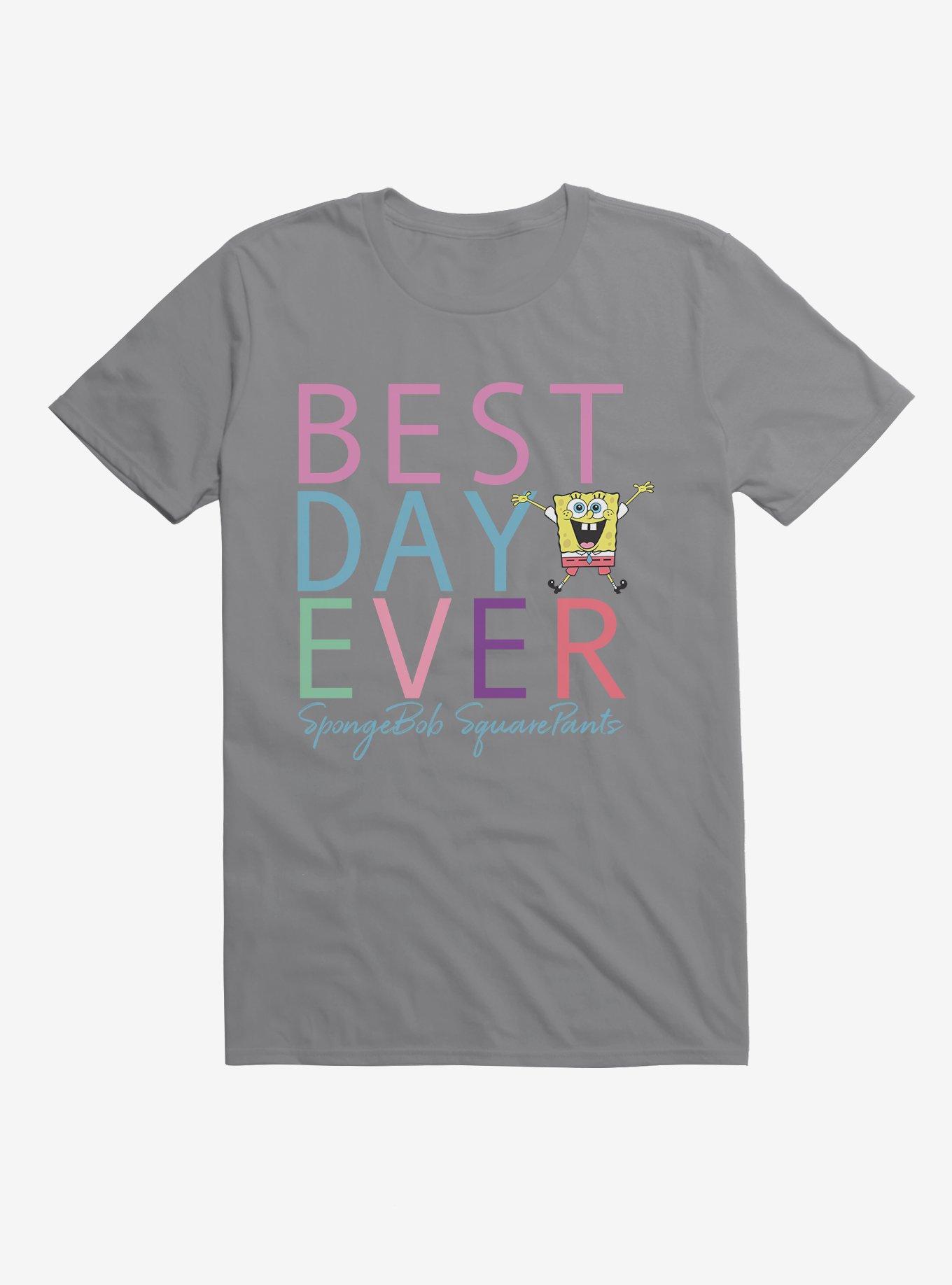 SpongeBob SquarePants Best Day Ever Rainbow T-Shirt, LIGHT GREY, hi-res