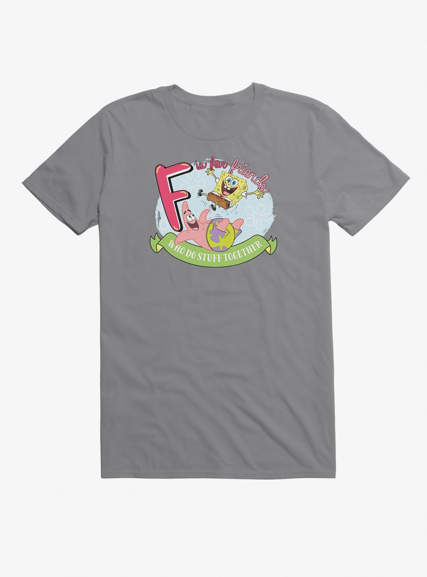 SpongeBob SquarePants F Is For Friends T-Shirt, LIGHT GREY, hi-res