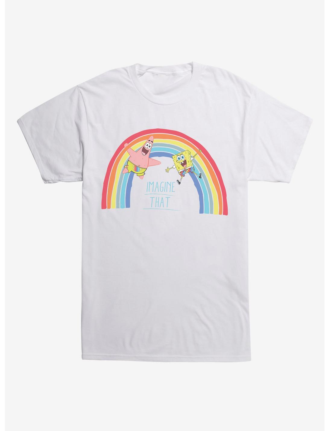 SpongeBob SquarePants Imagine That Rainbow T-Shirt, WHITE, hi-res