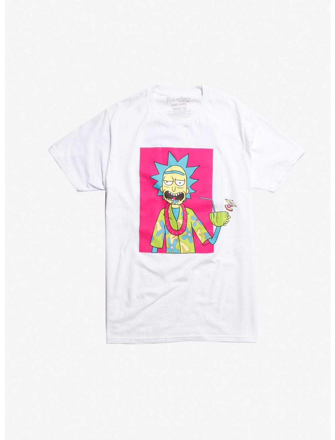 Rick And Morty Neon Tropical T-Shirt, MULTI, hi-res