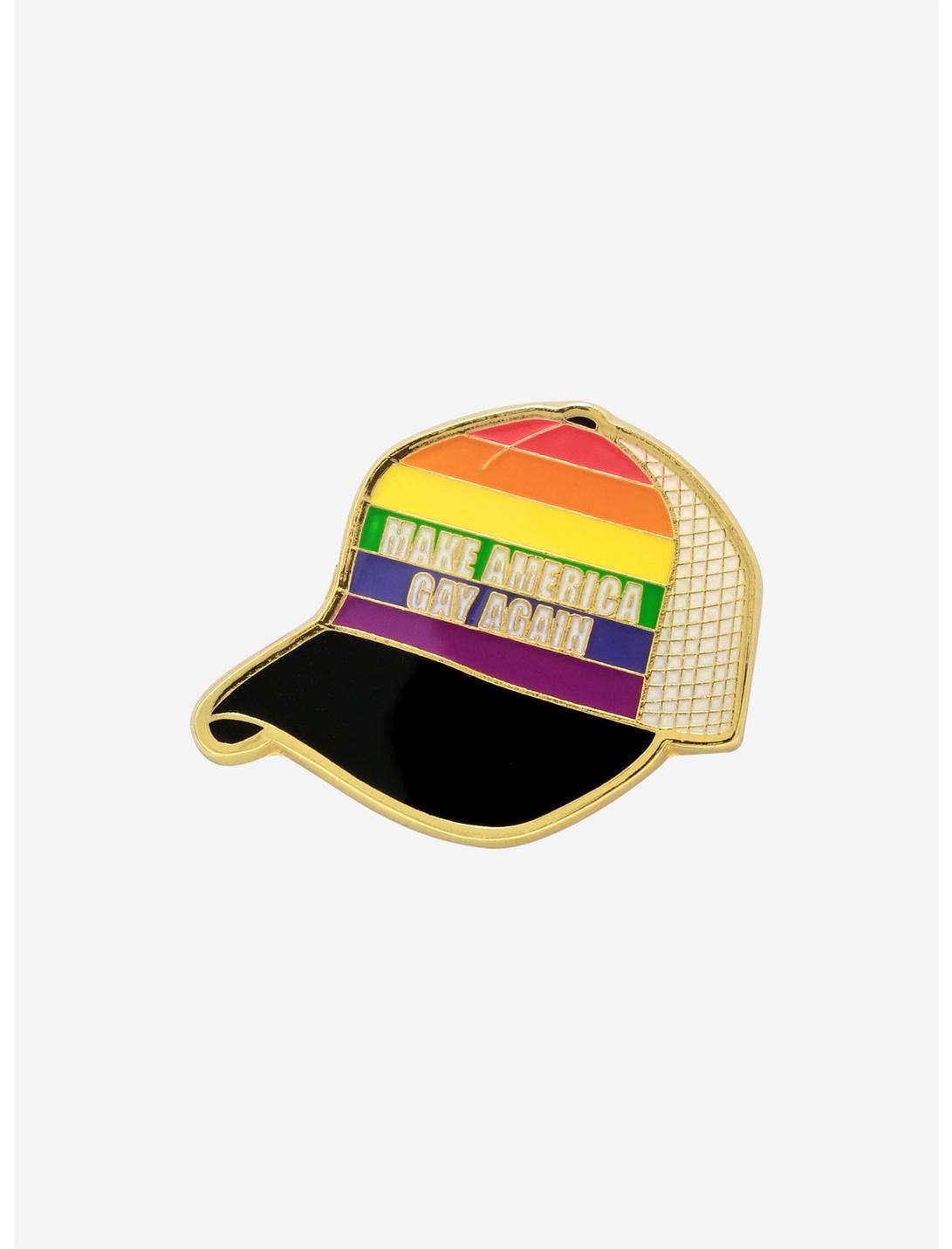 Make America Gay Again Rainbow Hat Enamel Pin, , hi-res