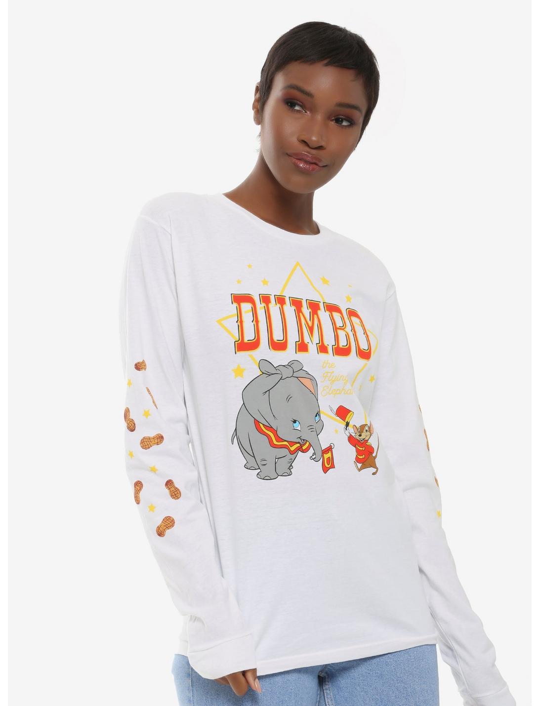 Disney Dumbo Peanuts Long Sleeve T-Shirt - BoxLunch Exclusive, WHITE, hi-res