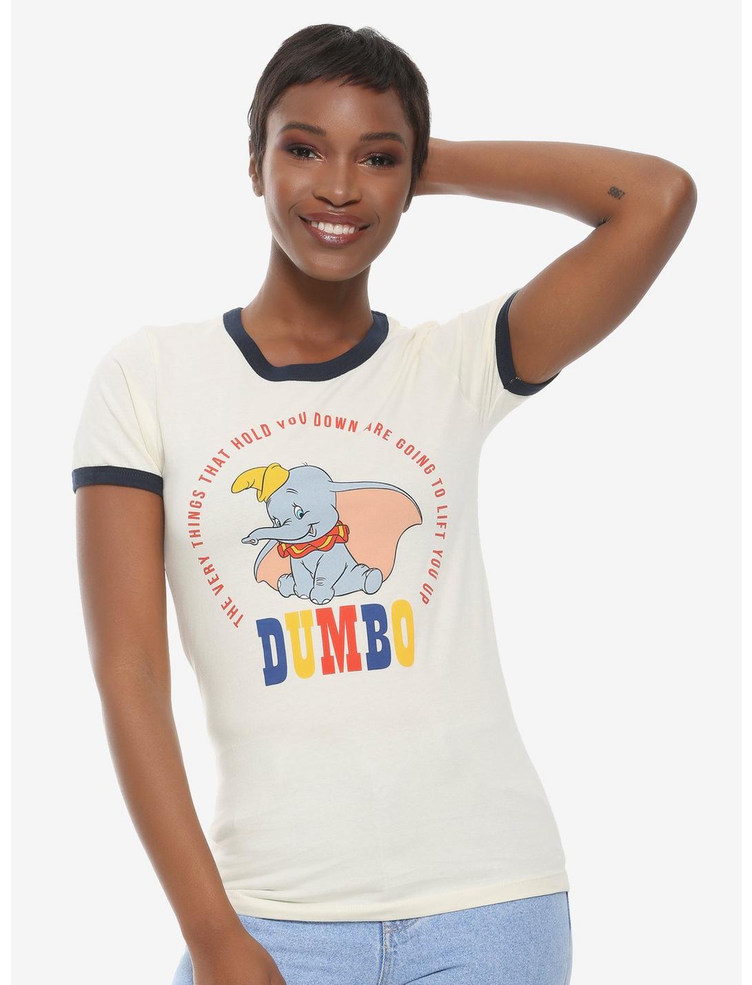 Disney Dumbo Women's Ringer T-Shirt - BoxLunch Exclusive, NATURAL, hi-res