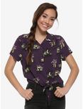 Our Universe Disney Sleeping Beauty Maleficent Tie-Front Woven Button-Up, MULTI, hi-res