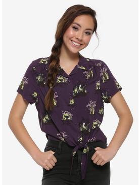 Our Universe Disney Sleeping Beauty Maleficent Tie-Front Woven Button-Up, , hi-res