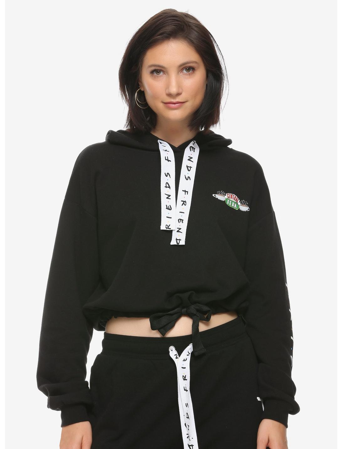 Friends Cinched Logo Women's Hoodie - BoxLunch Exclusive, BLACK, hi-res