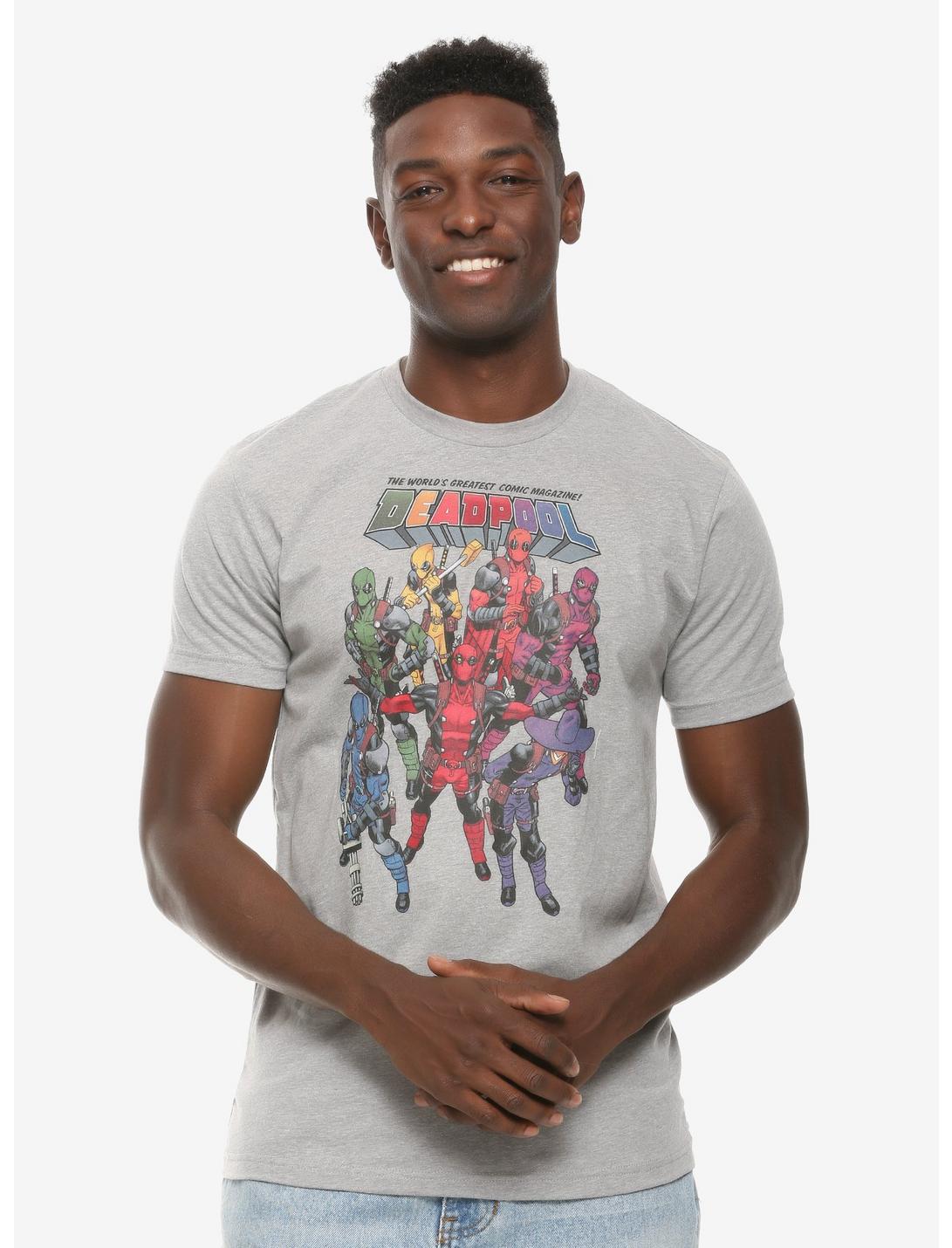 Marvel Deadpool Rainbow Squad T-Shirt - BoxLunch Exclusive, GREY, hi-res