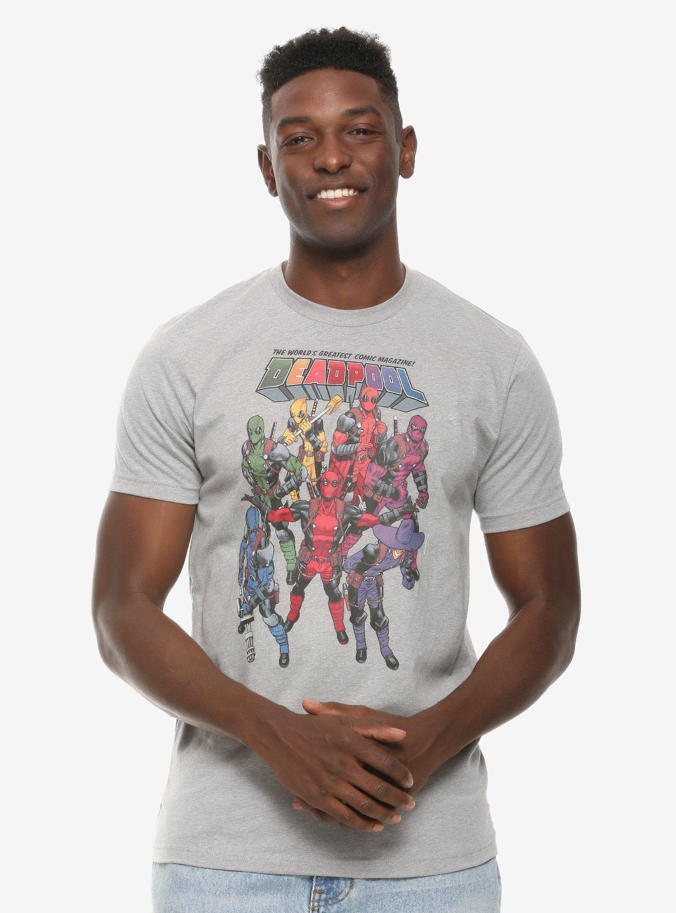 Marvel Deadpool Rainbow Squad T-Shirt - BoxLunch Exclusive, GREY, hi-res