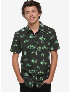 Plus Size Our Universe Star Wars Forest Moon Of Endor Short-Sleeve Woven Button-Up, , hi-res