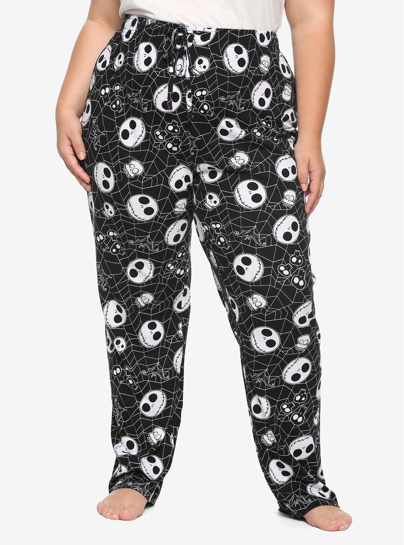 The Nightmare Before Christmas Spiderwebs & Skulls Girls Pajama Pants Plus Size, MULTI, hi-res