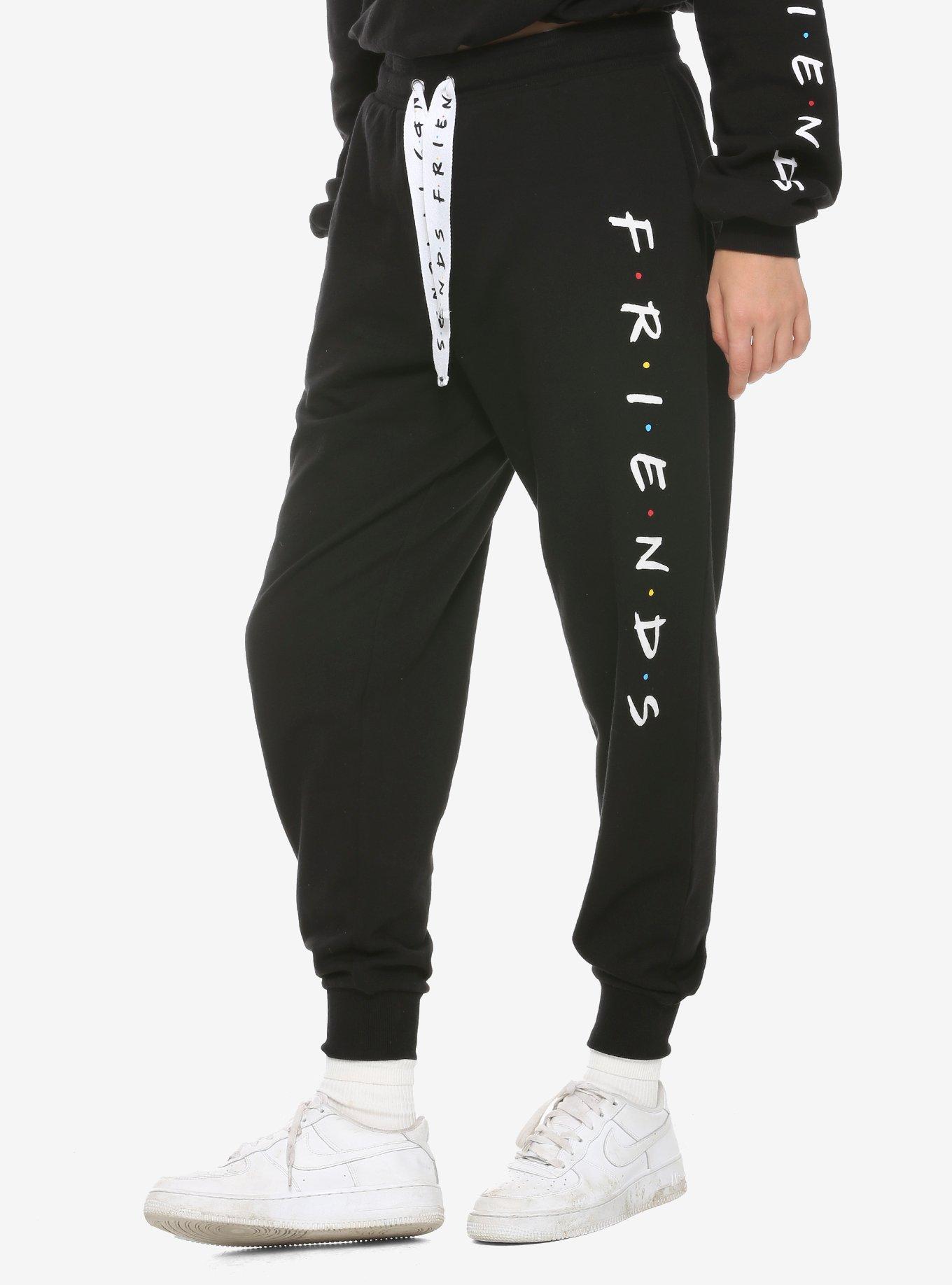 Friends Black Logo Jogger Pants - BoxLunch Exclusive, BLACK, hi-res
