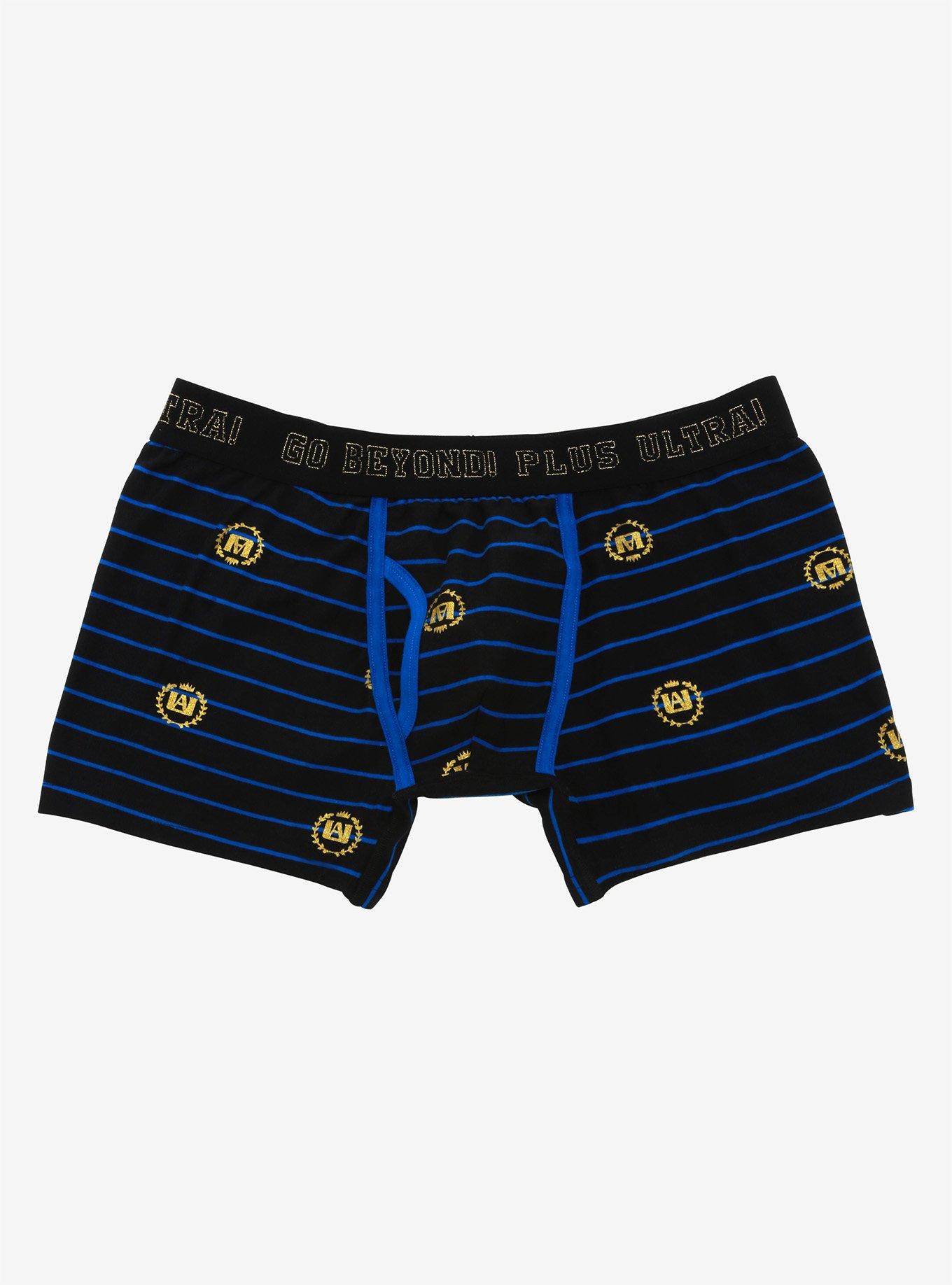 My Hero Academia Striped Boxer Briefs - BoxLunch Exclusive, NAVY, hi-res