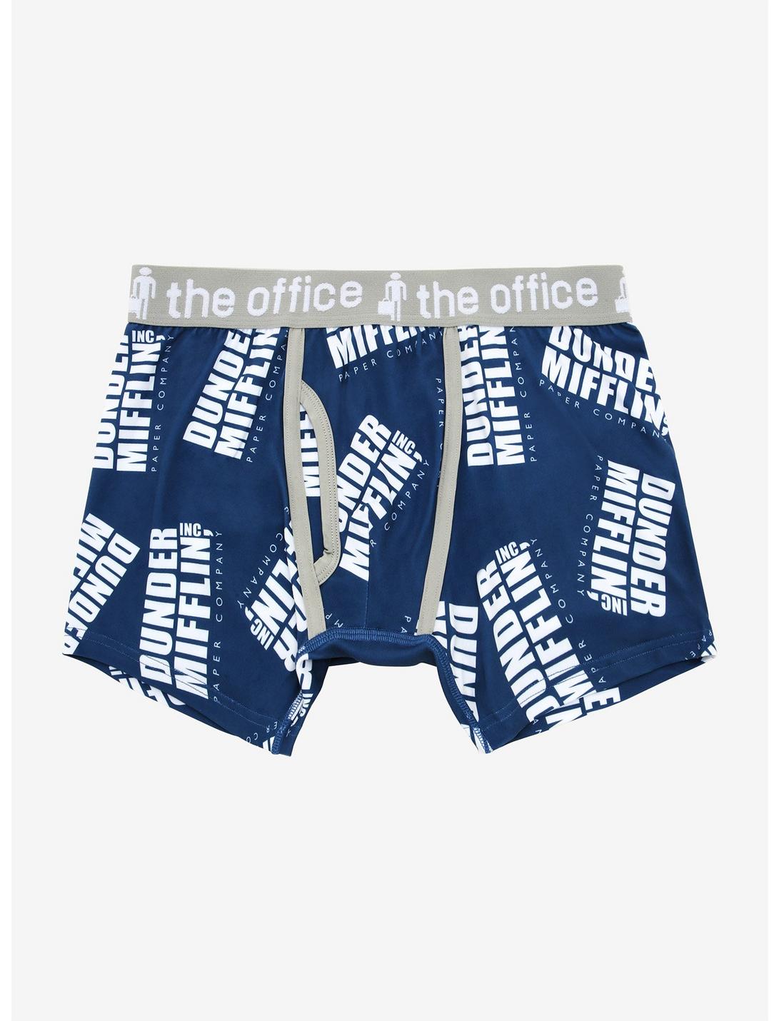 The Office Dunder Mifflin Boxer Briefs - BoxLunch Exclusive, BLUE, hi-res