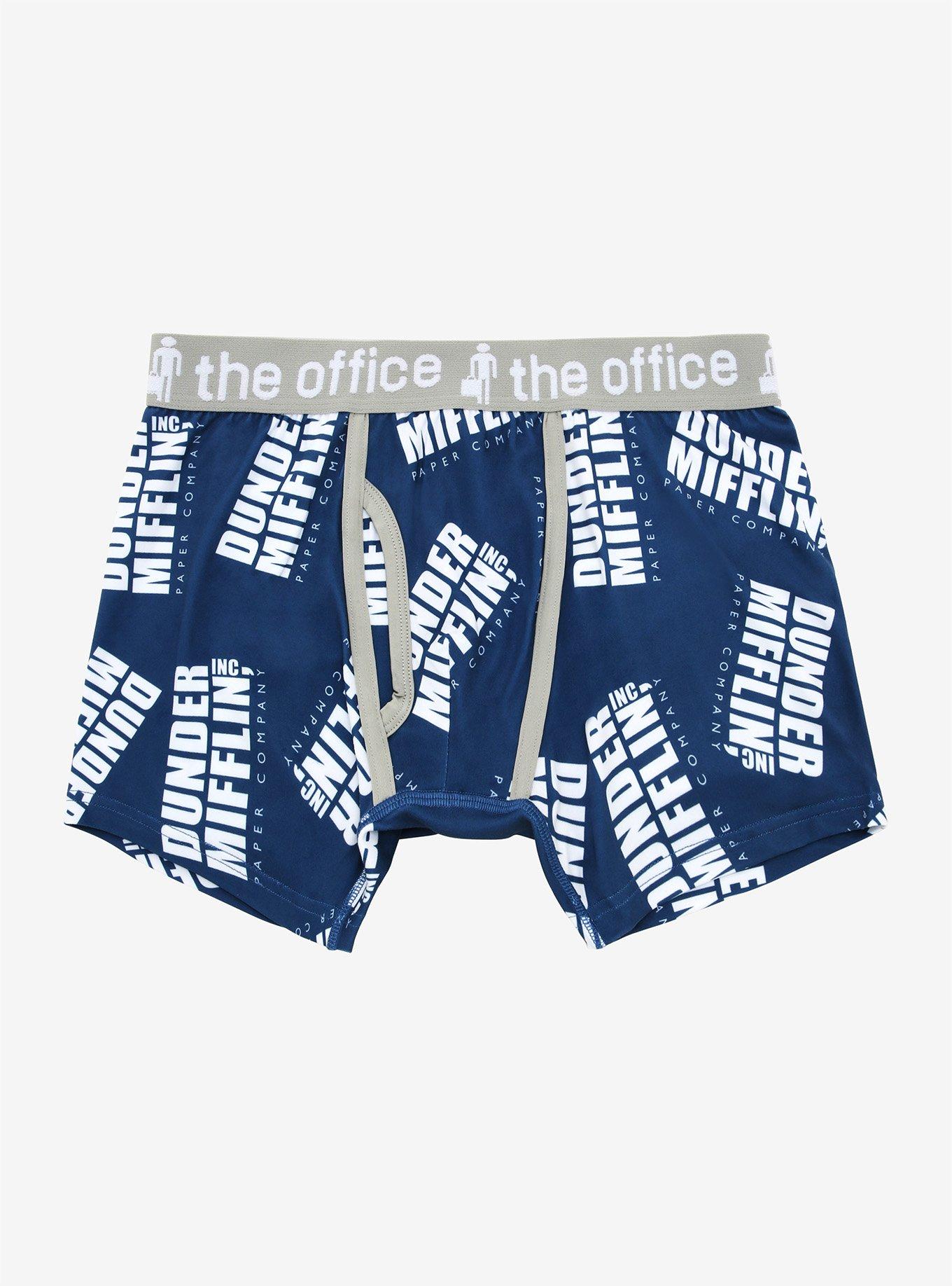 The Office Dunder Mifflin Boxer Briefs - BoxLunch Exclusive, BLUE, hi-res