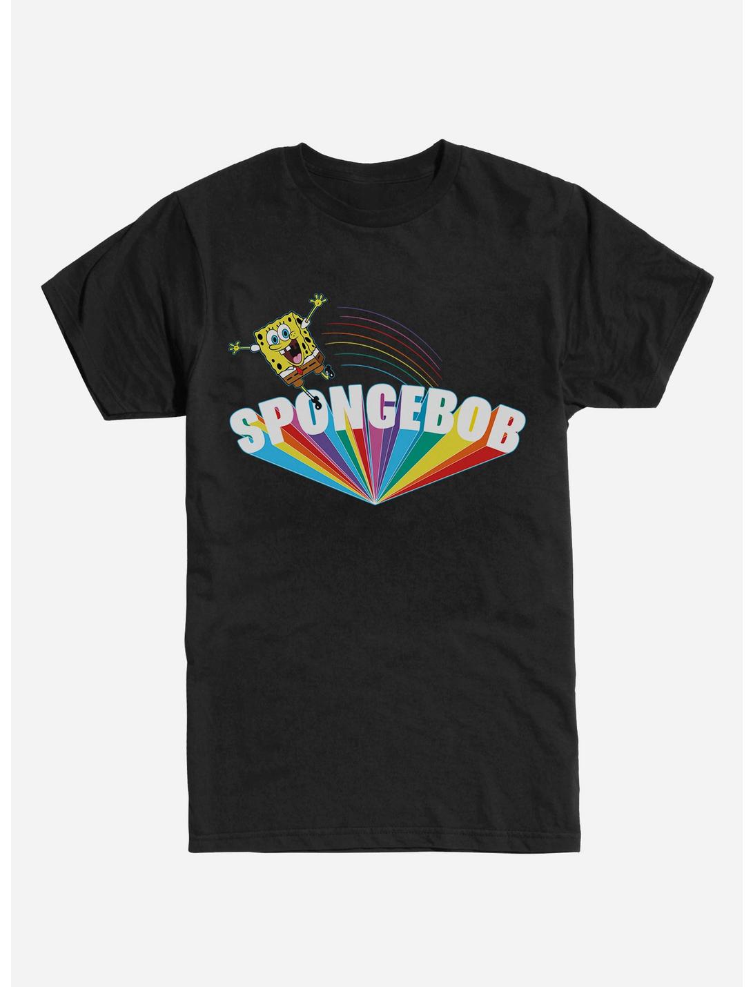 SpongeBob SquarePants Big Font Rainbow T-Shirt, BLACK, hi-res