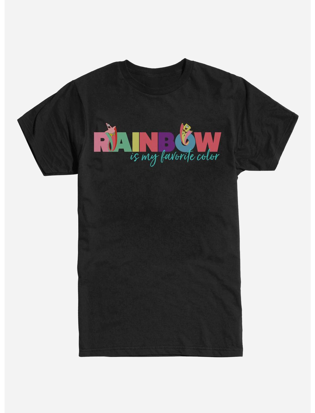 SpongeBob SquarePants Rainbow is My Favorite Color T-Shirt, BLACK, hi-res
