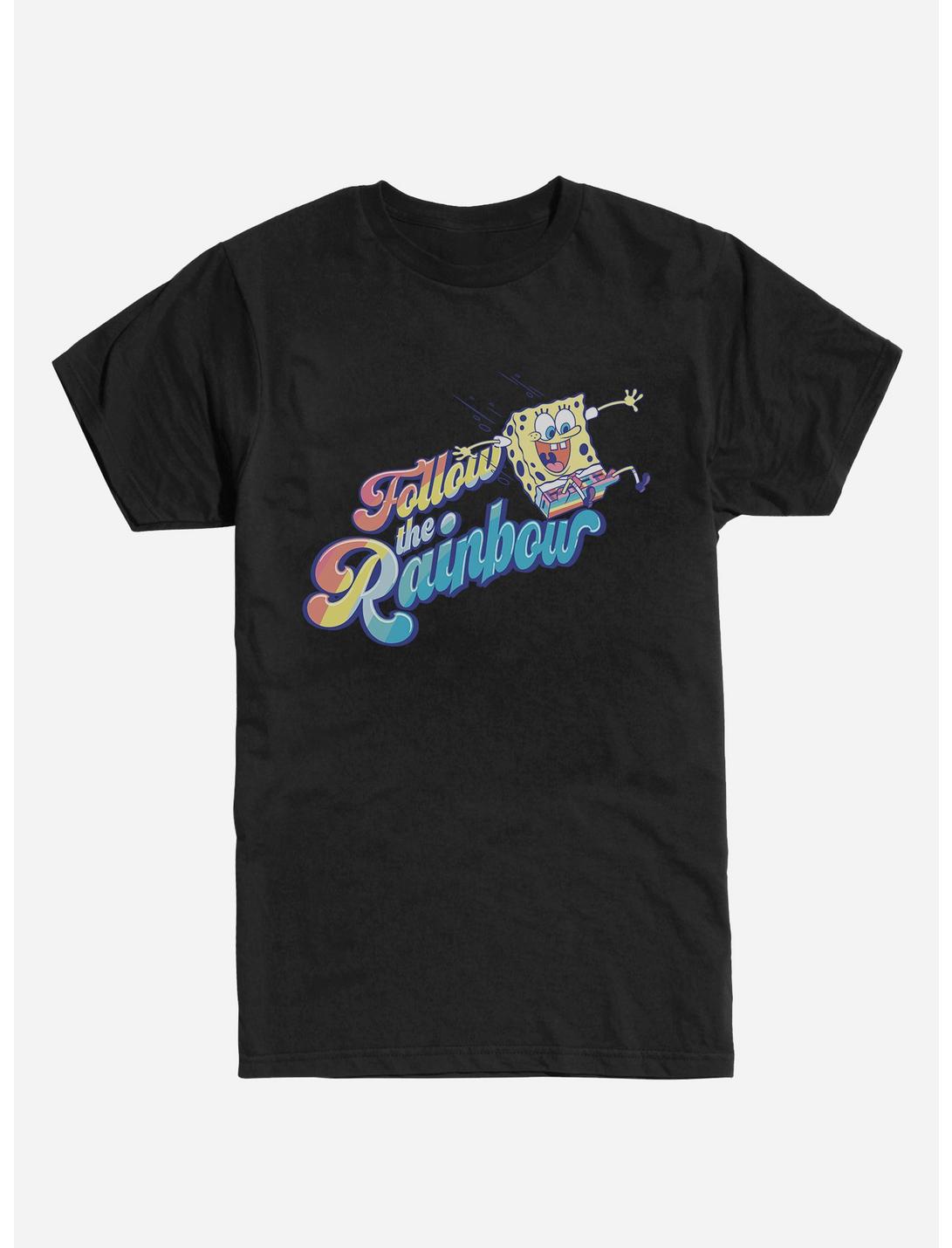 SpongeBob SquarePants Follow The Rainbow T-Shirt, BLACK, hi-res