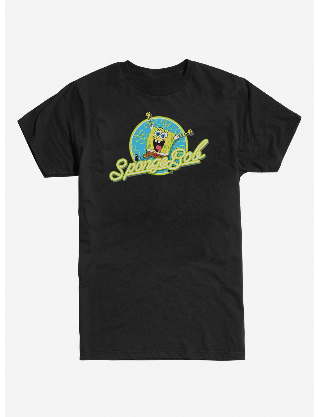 SpongeBob SquarePants Neon Circle Logo T-Shirt, BLACK, hi-res