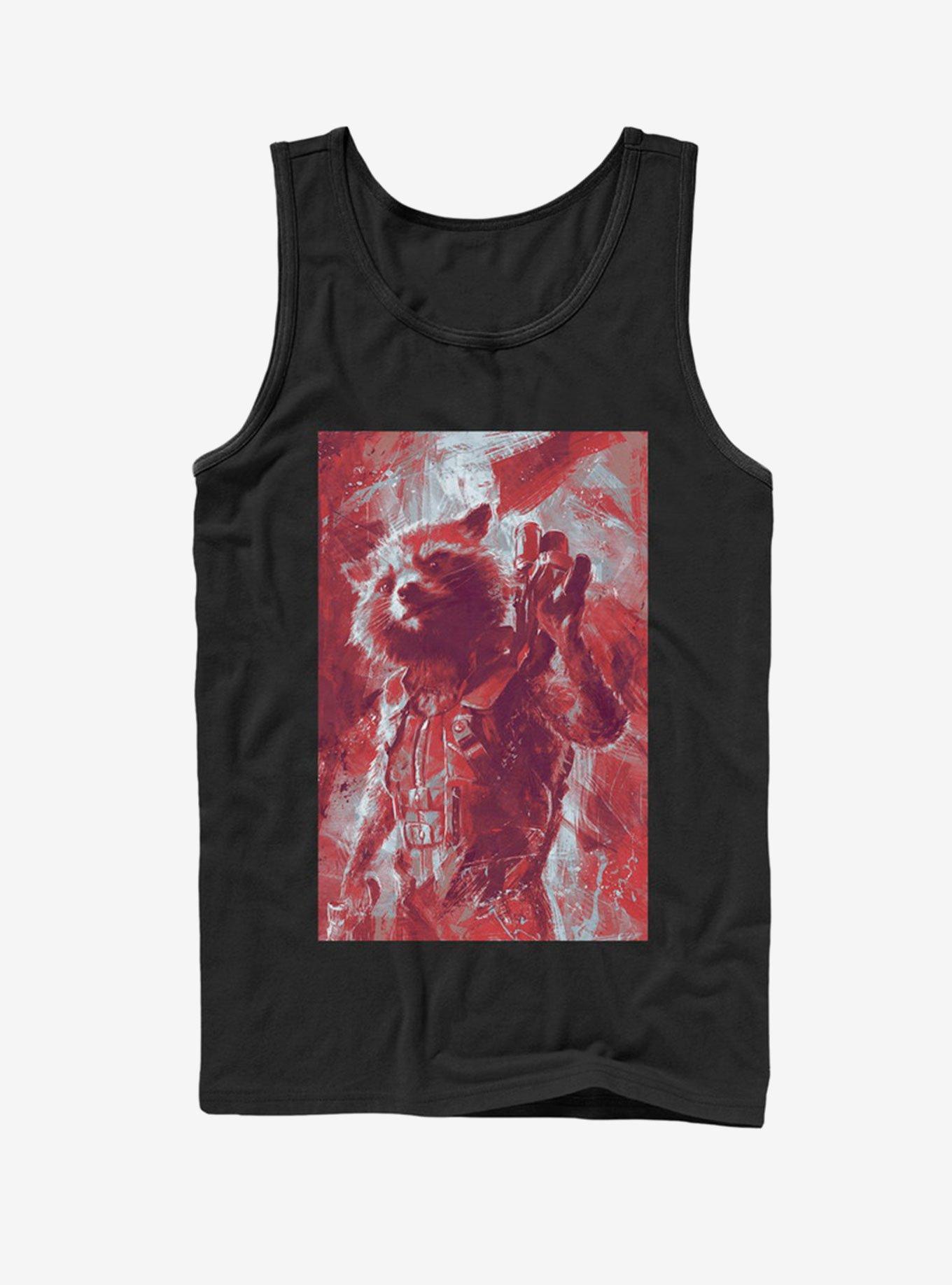 Marvel Avengers: Endgame Rocket Painted Tank Top, BLACK, hi-res