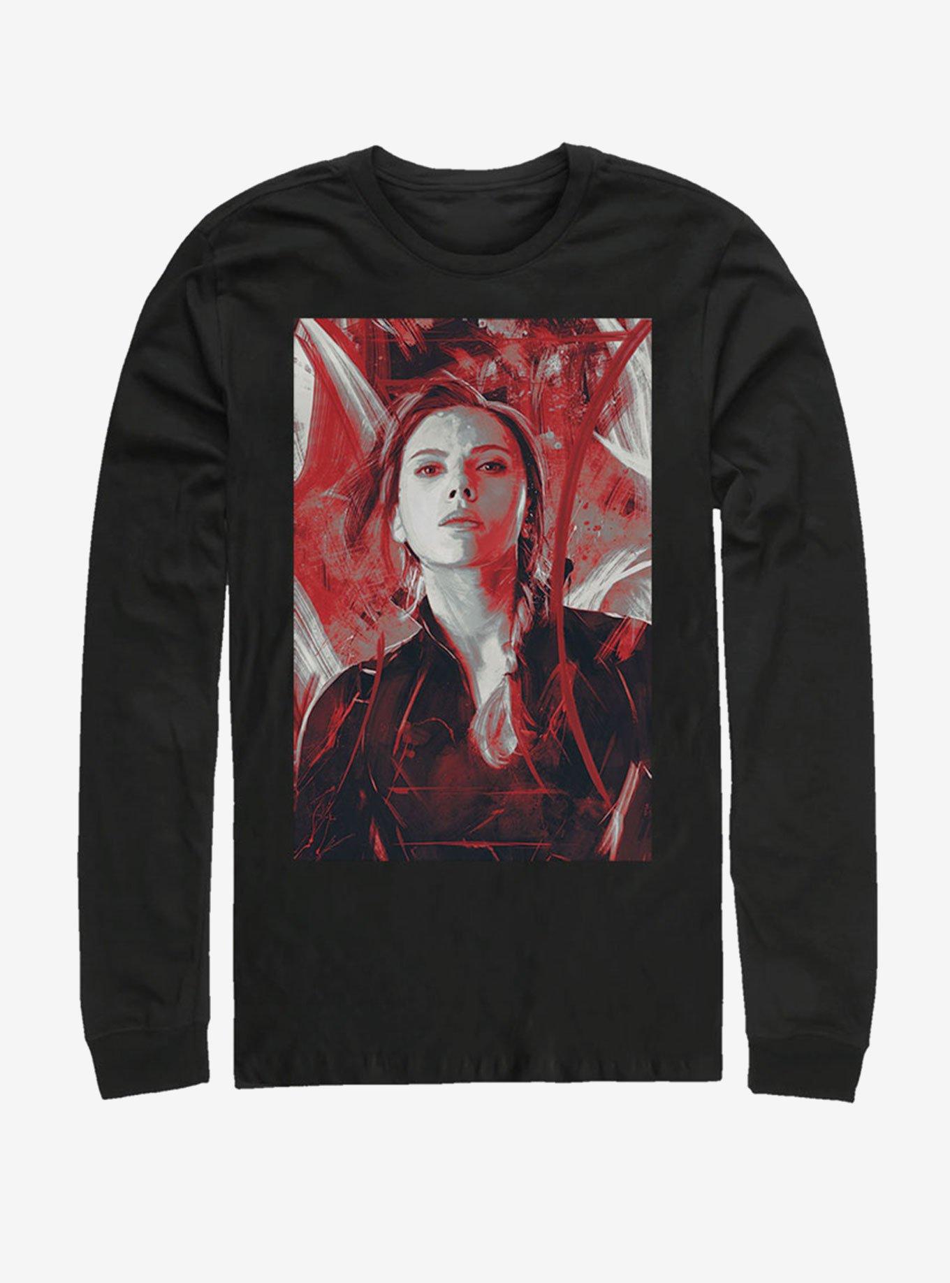 Marvel Avengers: Endgame Black Widow Red Painted Long-Sleeve T-Shirt, BLACK, hi-res