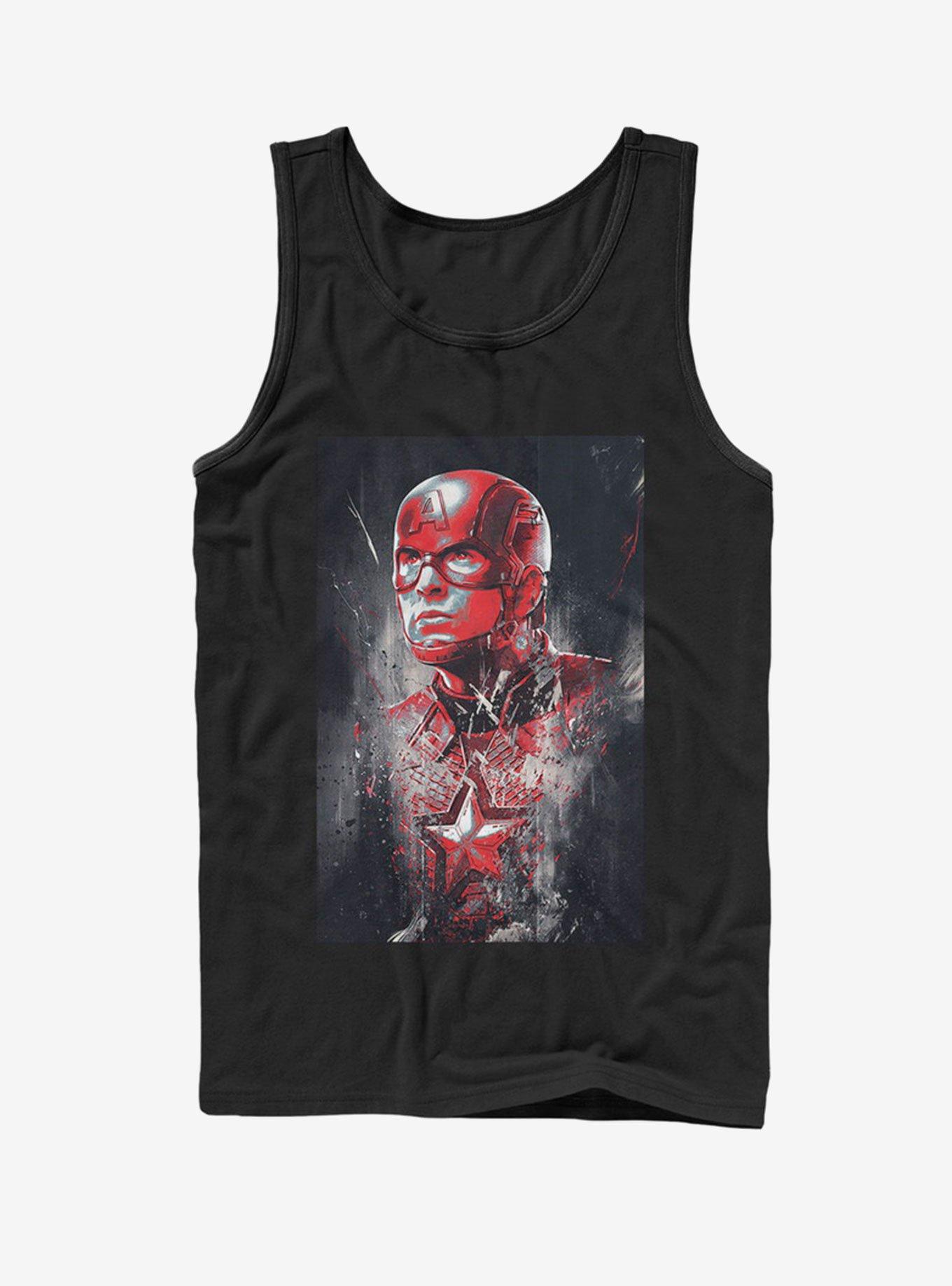 Marvel Avengers: Endgame Captain America Painted Tank Top, BLACK, hi-res