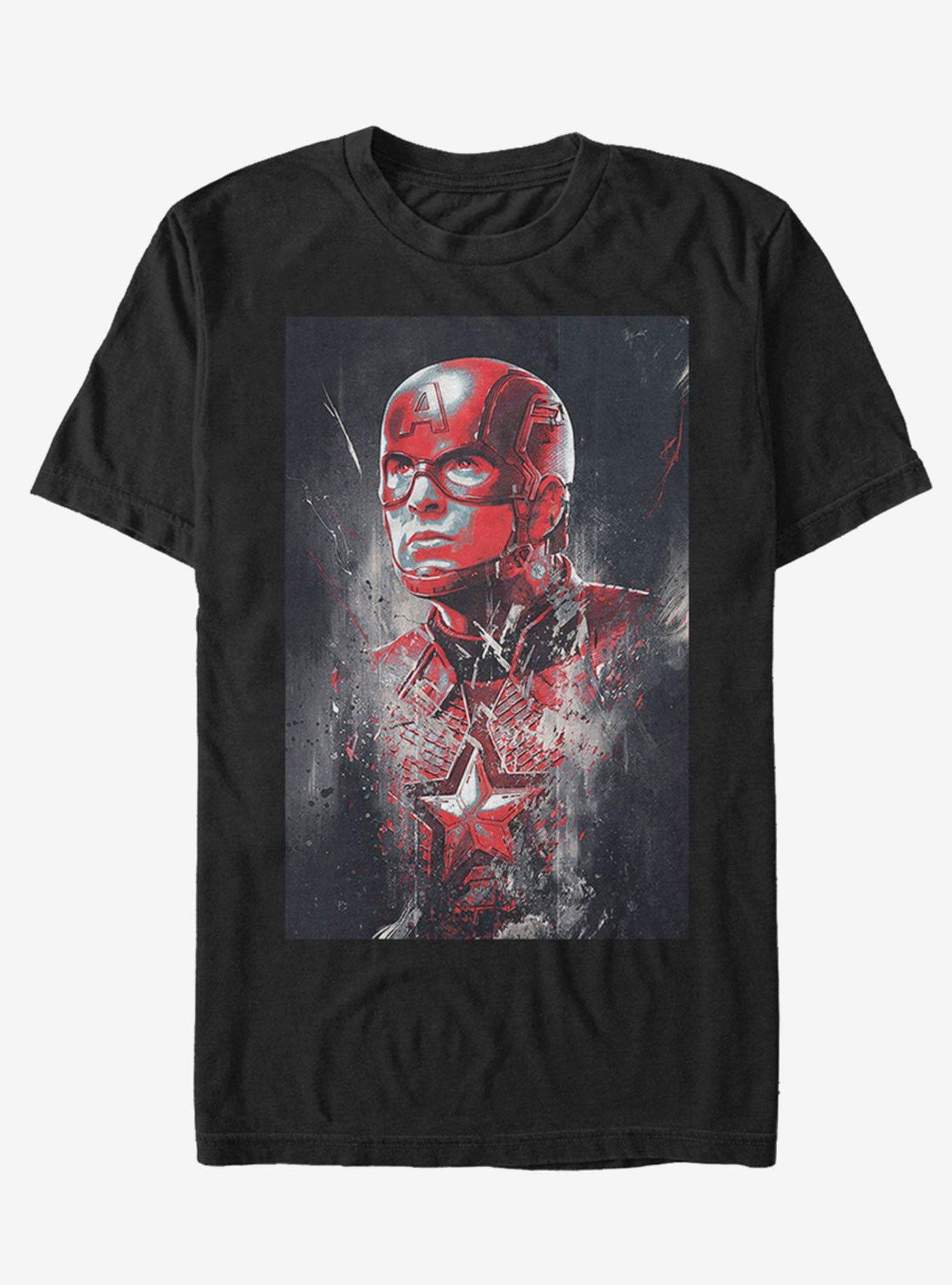 Marvel Avengers: Endgame Captain America Painted T-Shirt, BLACK, hi-res