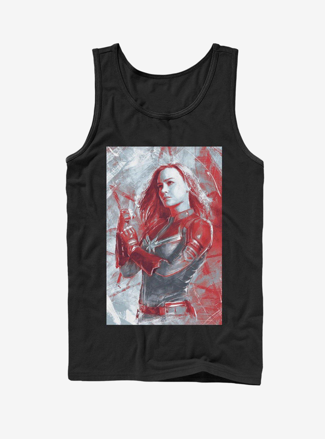 Marvel Avengers: Endgame Captain Marvel Red Tank Top, BLACK, hi-res