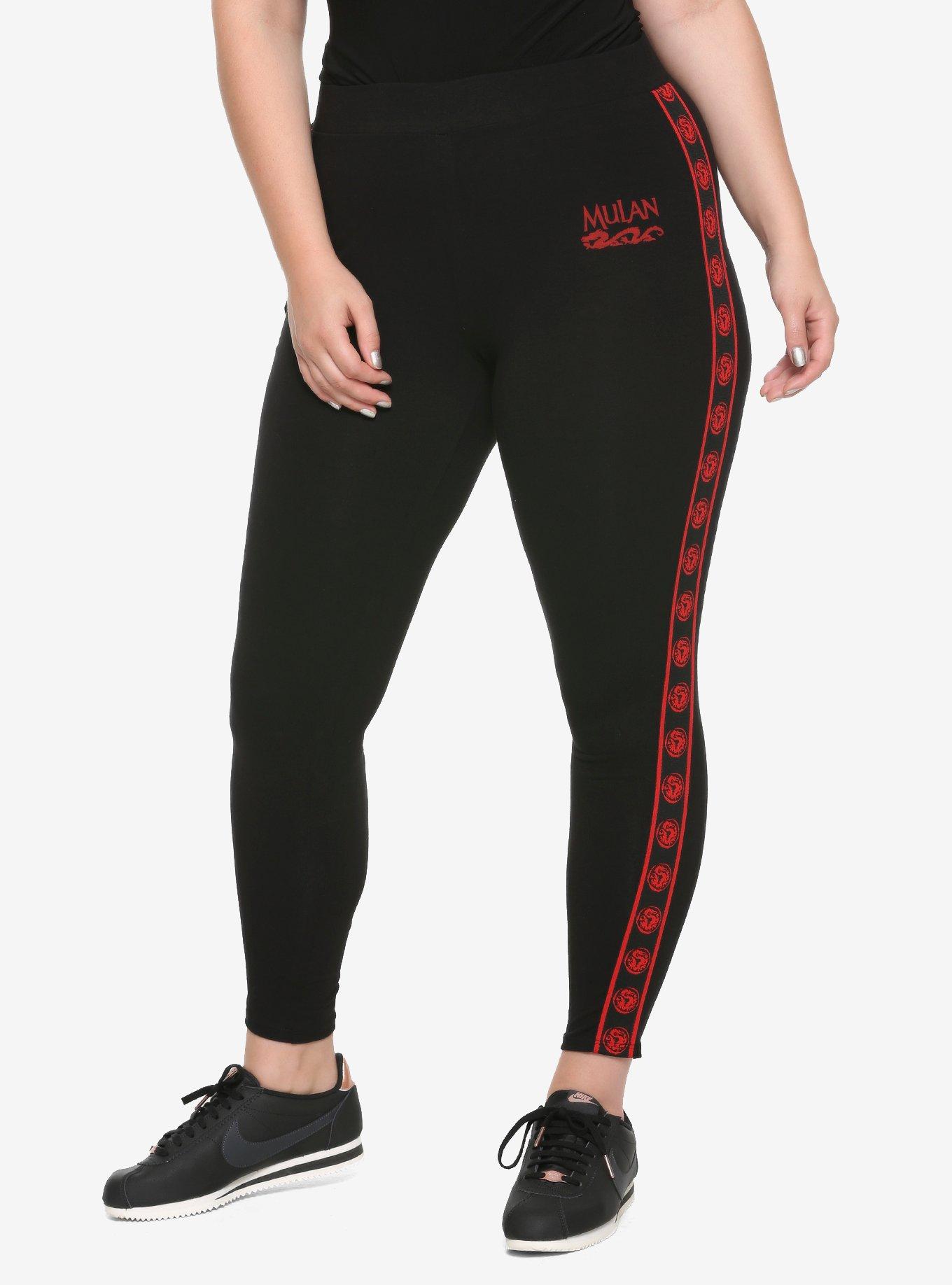 Disney Mulan Taped Leggings Plus Size, BLACK, hi-res