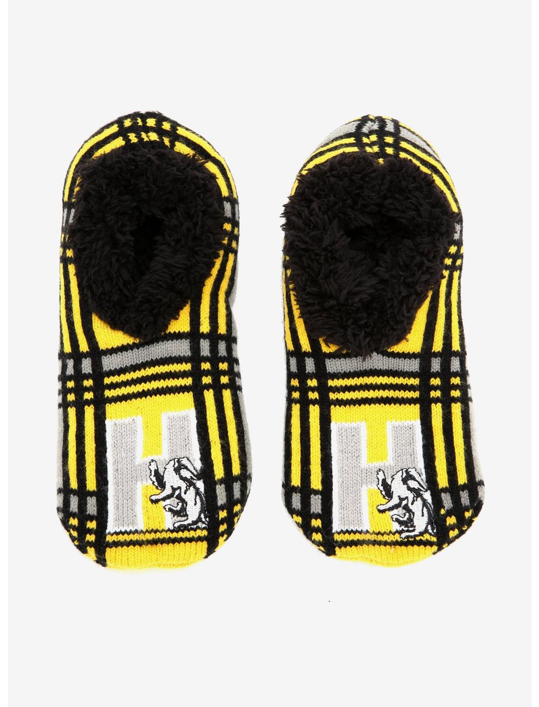 Harry Potter Hufflepuff Plaid Slipper Socks - BoxLunch Exclusive, , hi-res