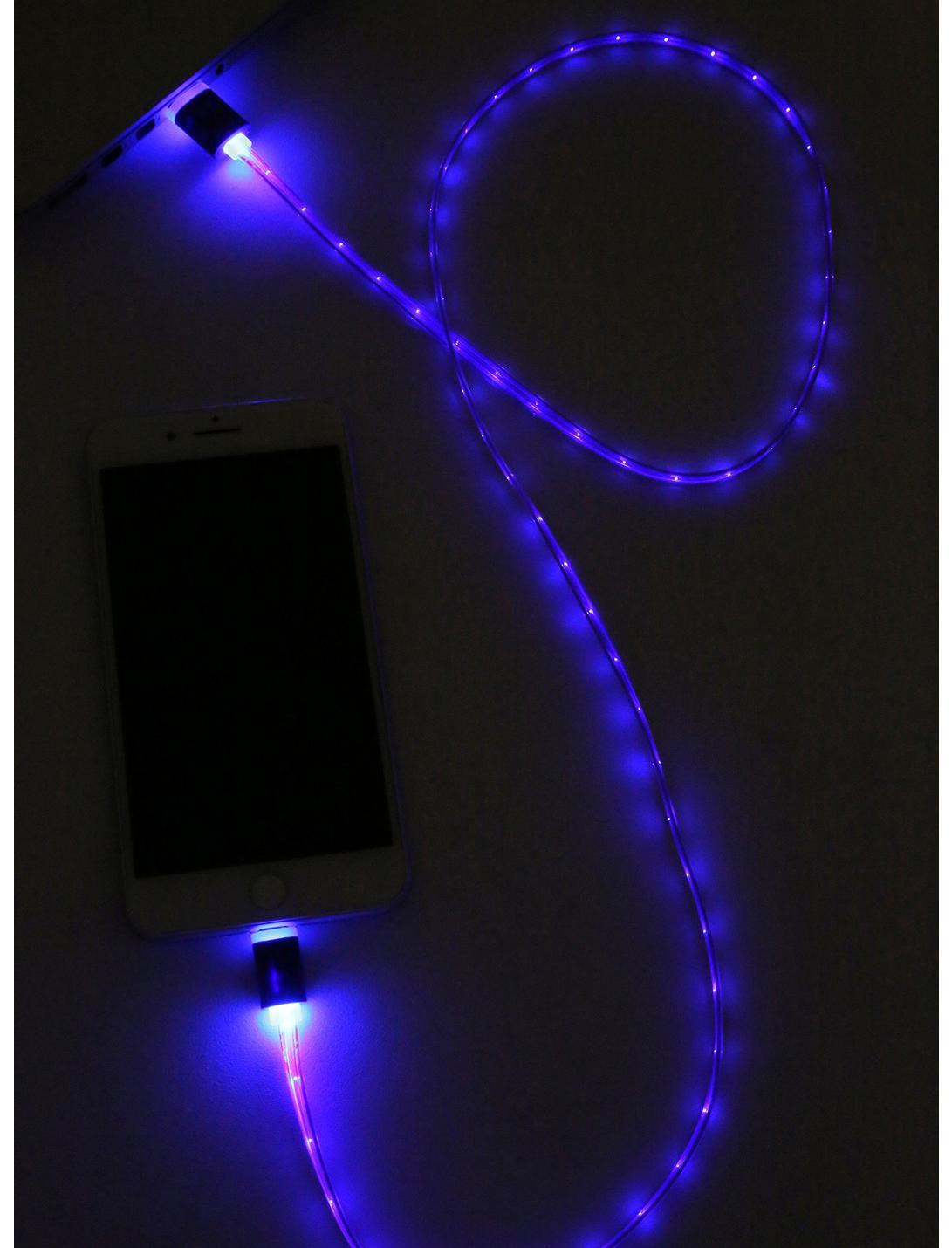 Purple LED Light Up Lightning Charging Cable, , hi-res
