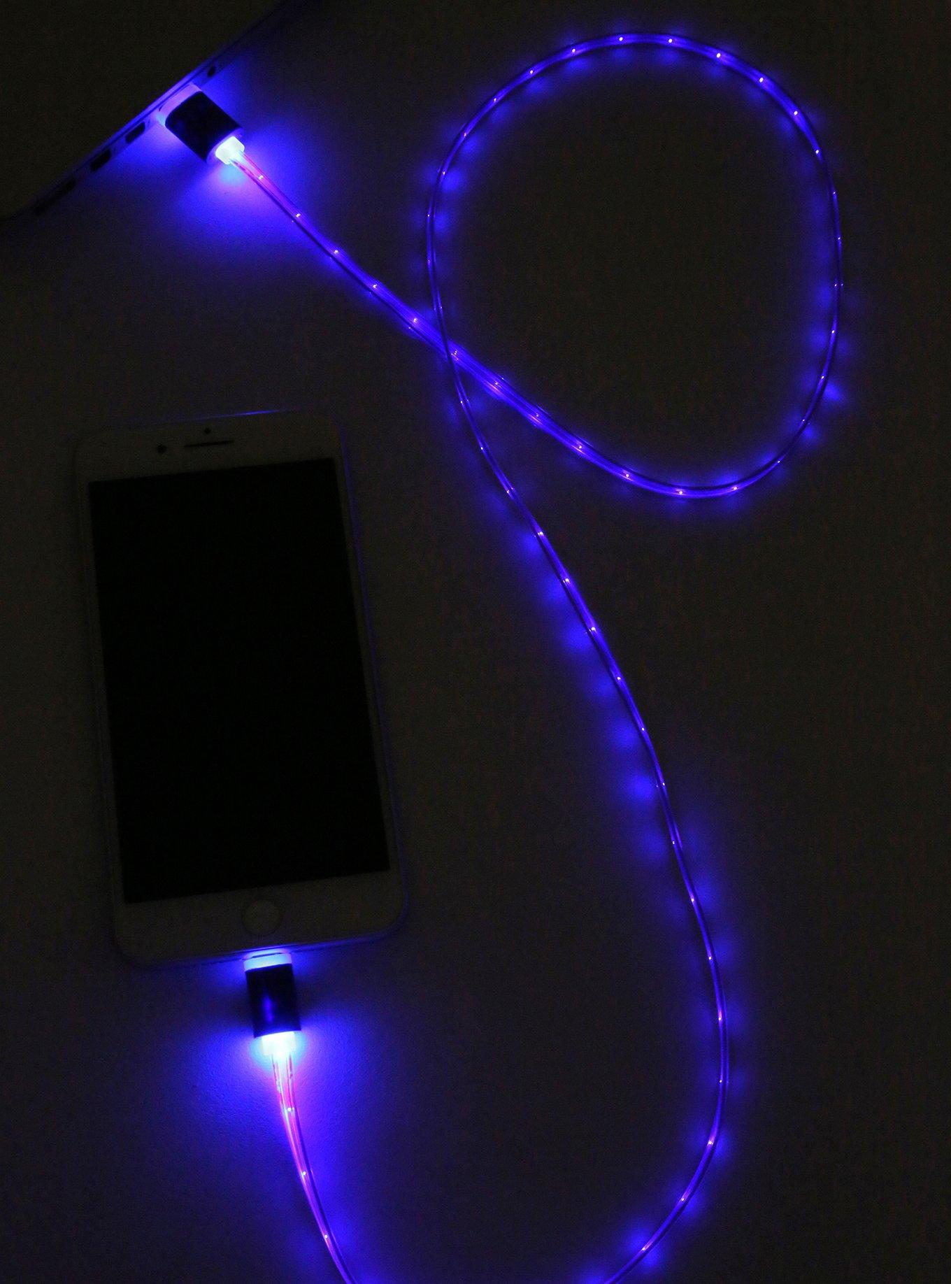 Purple LED Light Up Lightning Charging Cable, , hi-res