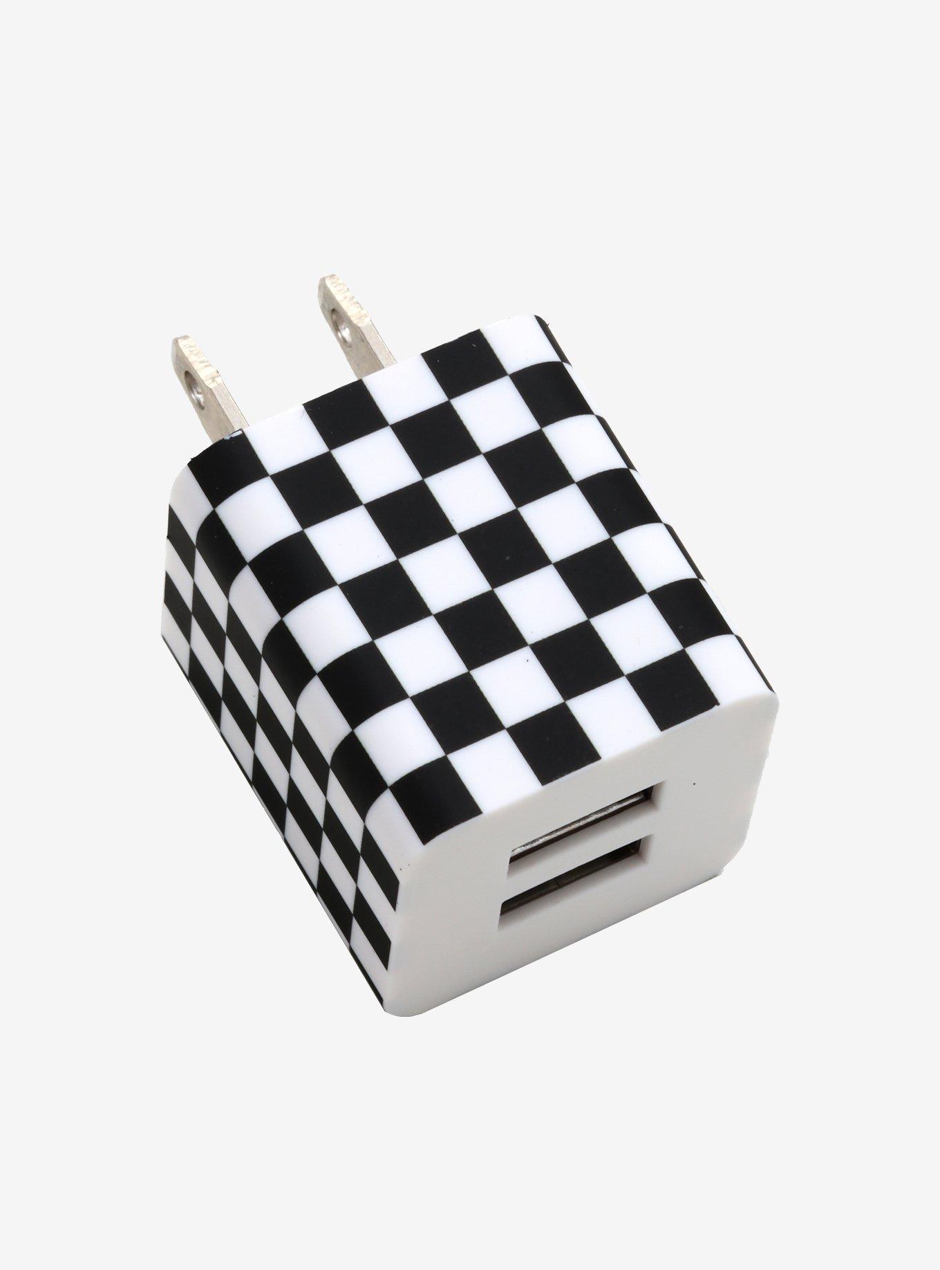 Black & White Checkered LED Wall Charger, , hi-res