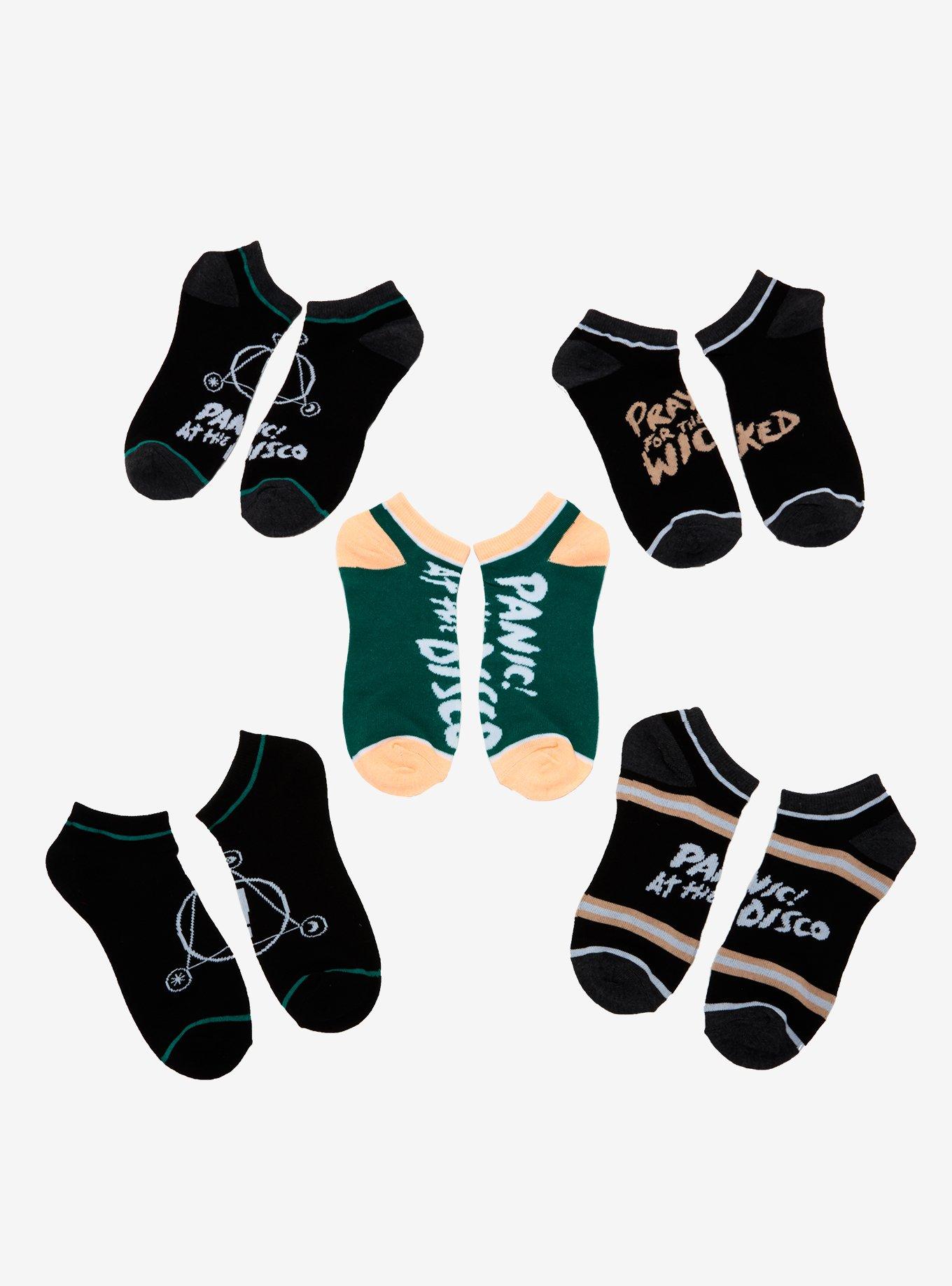 Panic! At The Disco No-Show Socks 5 Pair, , hi-res