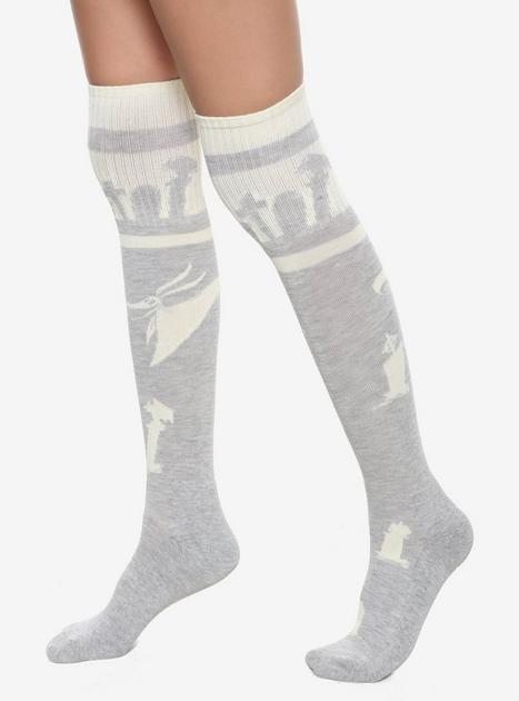 The Nightmare Before Christmas Zero Tombstones Knee-High Socks | Hot Topic