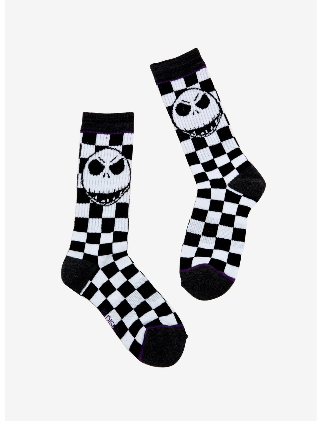 The Nightmare Before Christmas Jack Checkered Crew Socks, , hi-res