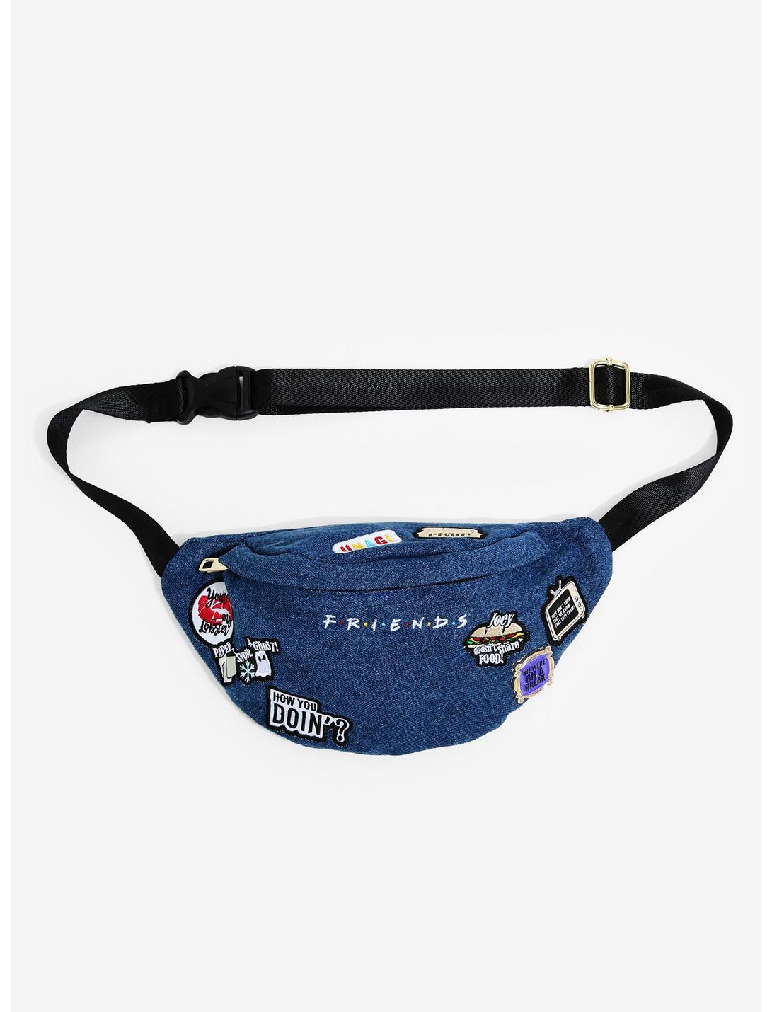 Friends Icon Patches Denim Fanny Pack - BoxLunch Exclusive, , hi-res