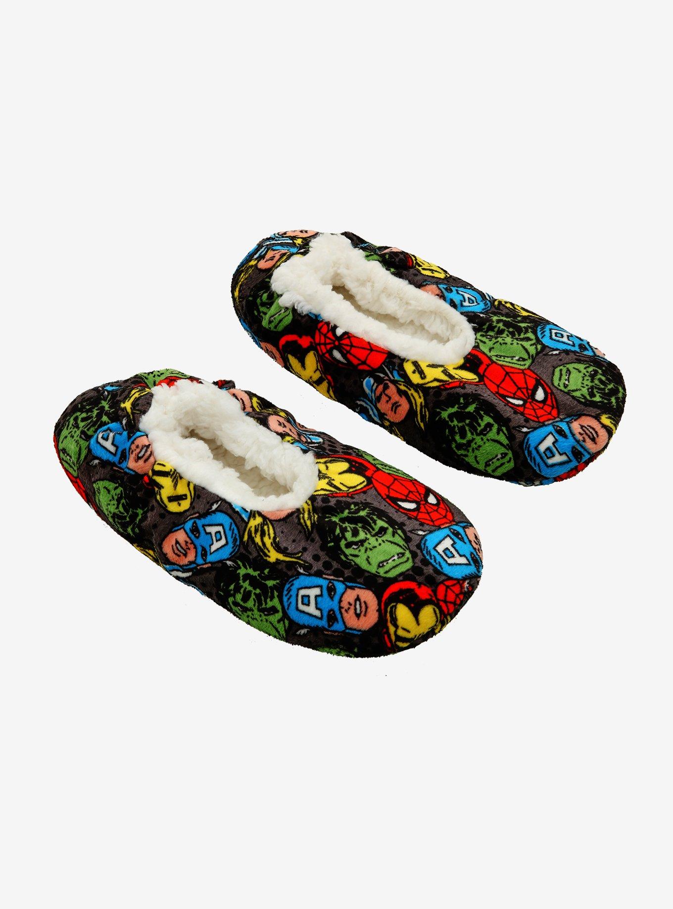 Marvel Avengers Allover Print Sherpa Cozy Slippers, MULTI, hi-res