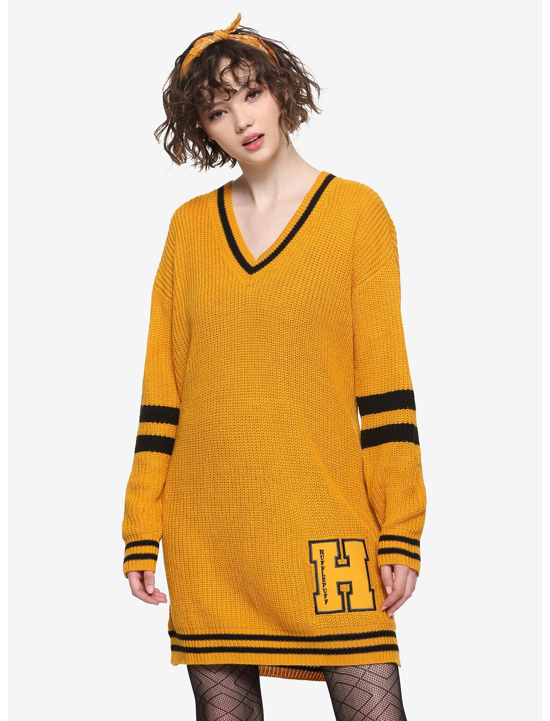 Harry Potter Hufflepuff Sweater Dress, YELLOW, hi-res