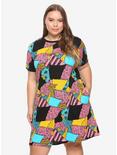 The Nightmare Before Christmas Sally T-Shirt Dress Plus Size, MULTI, hi-res