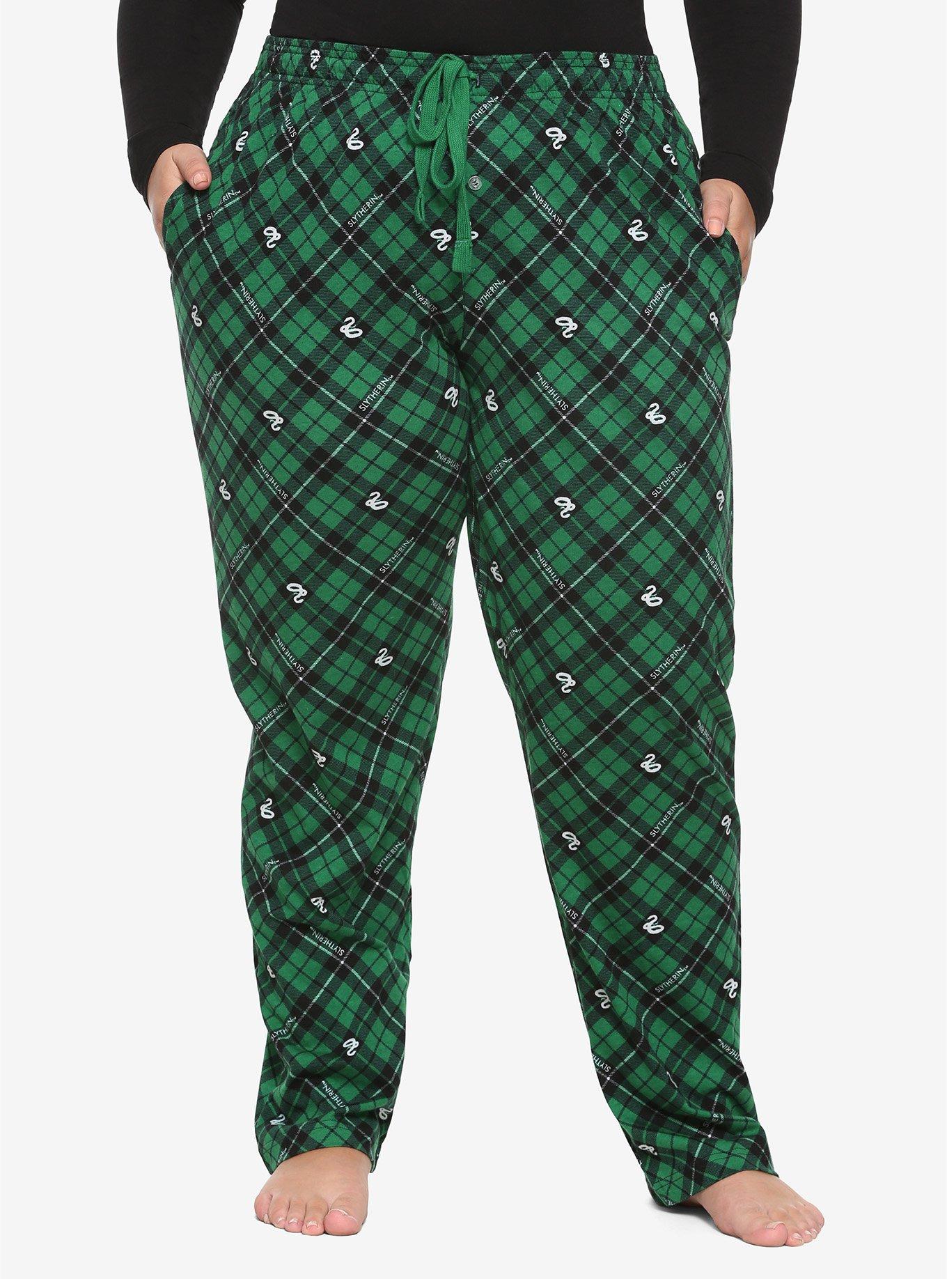 Harry Potter Slytherin Plaid Girls Pajama Pants Plus Size, PLAID, hi-res