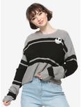 The Nightmare Before Christmas Jack Striped Girls Crop Sweater, MULTI, hi-res