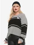The Nightmare Before Christmas Jack Striped Crop Sweater Plus Size, MULTI, hi-res