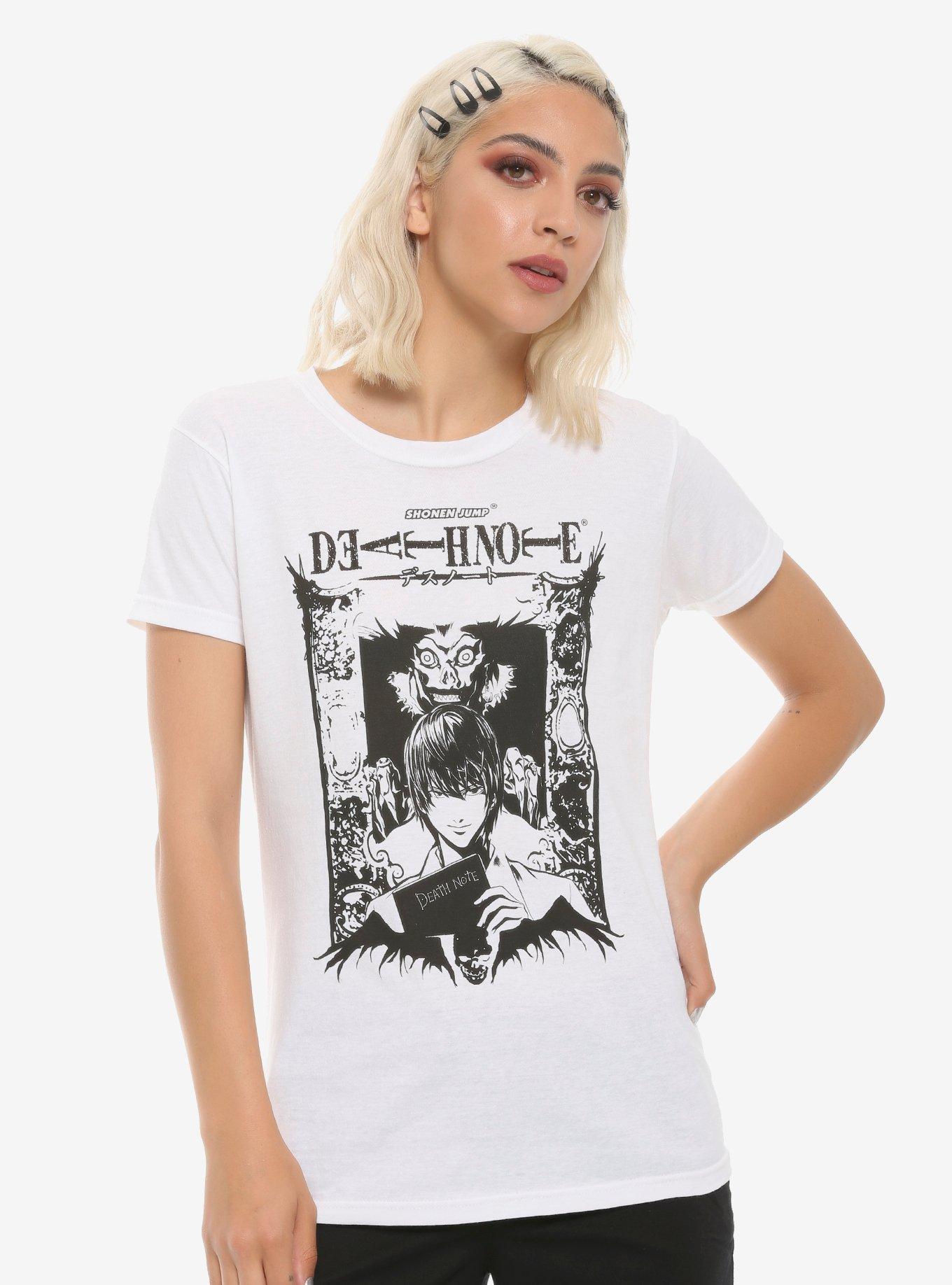 Death Note L & Ryuk Ornate Girls T-Shirt, BLACK, hi-res
