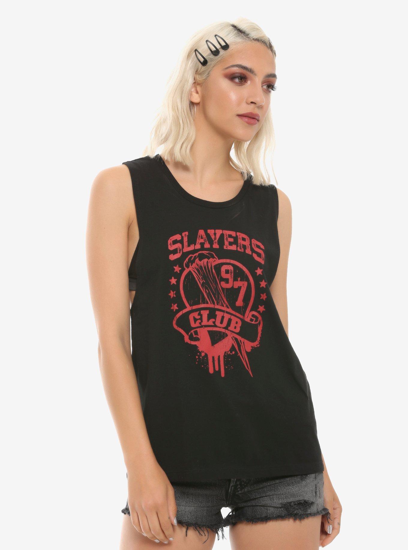 Buffy The Vampire Slayer Slayers Club Girls Muscle Top, RED, hi-res