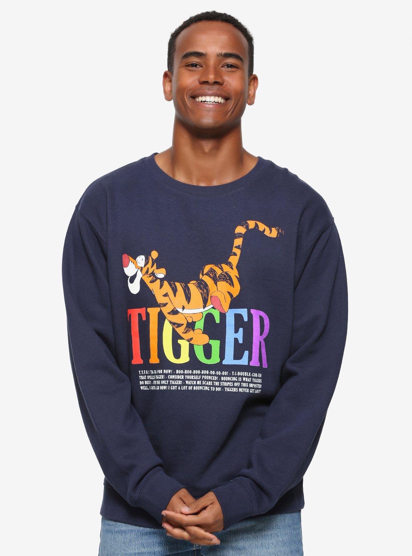 Disney Winnie the Pooh Tigger Colorful Crewneck Sweatshirt - BoxLunch Exclusive, BLUE, hi-res