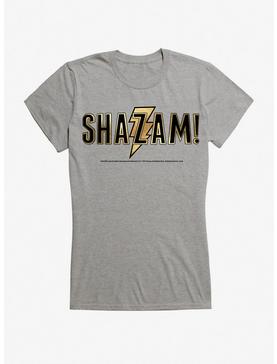 DC Comics Shazam! Gold Name Logo Girls T-Shirt, HEATHER, hi-res