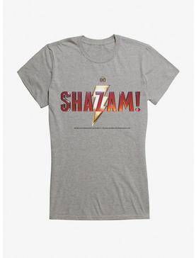 DC Comics Shazam! Name Logo Girls T-Shirt, HEATHER, hi-res