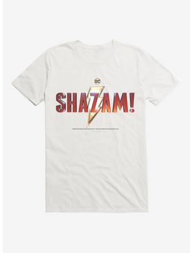 DC Comics Shazam! Name Logo T-Shirt, WHITE, hi-res