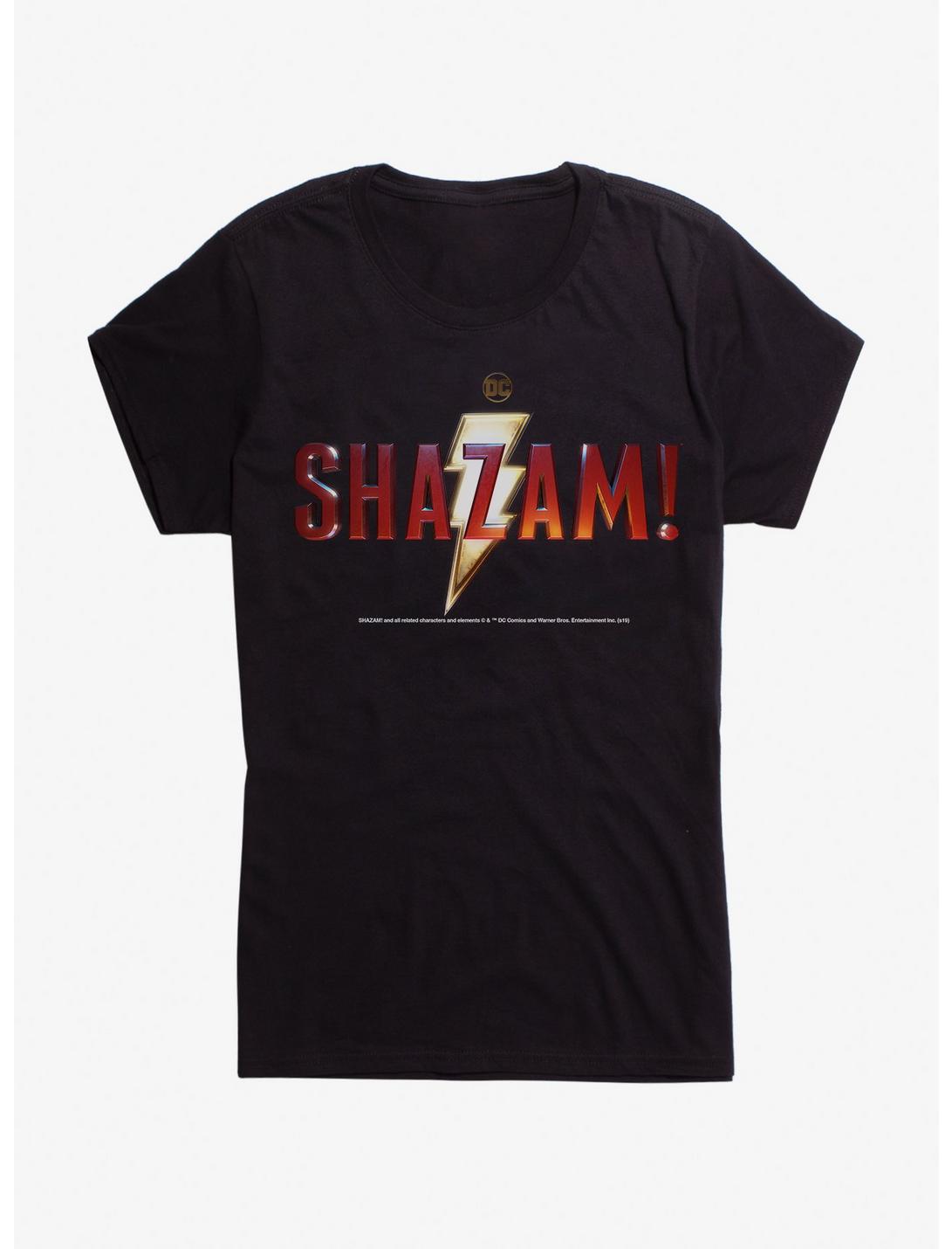 DC Comics Shazam! Name Logo Girls T-Shirt, BLACK, hi-res