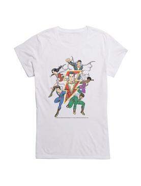 DC Comics Shazam! Group Heroes Girls Red T-Shirt, WHITE, hi-res
